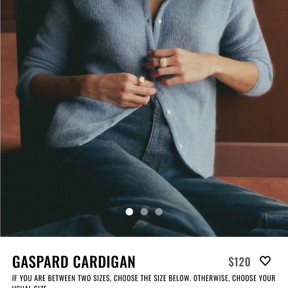 Gaspard Cardigan - Sezane - Vintage Blue - Picture 3 of 12